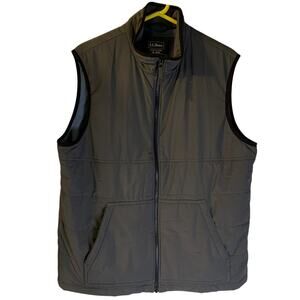 LL Bean Mens Mountain Classic Insulated Vest Size XL Gray Slightly Fitted Hiking